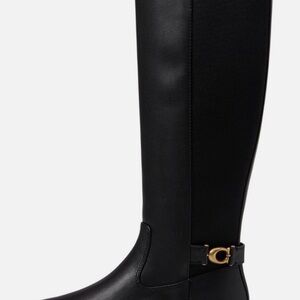 Black Leather Knee-High Boots